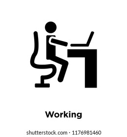 Working icon vector isolated on white background, logo concept of Working sign on transparent background, filled black symbol