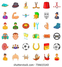 Working icons set. Cartoon style of 36 working vector icons for web isolated on white background