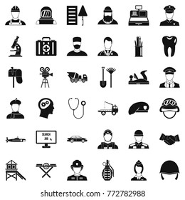 Working icons set. Simple style of 36 working vector icons for web isolated on white background