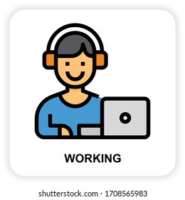 Iconos de trabajo para diseño web, libro, anuncios, aplicación, proyecto, etc.