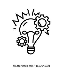 Working idea line icon, concept sign, outline vector illustration, linear symbol.