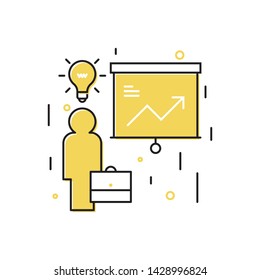 working idea vector. business concept design. icon vector design filled outline