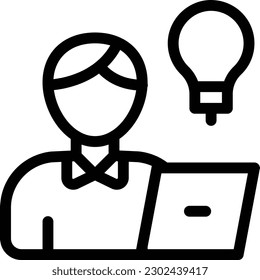 working idea Vector illustration on a transparent background.Premium quality symbols.Thin line vector icon for concept and graphic design.