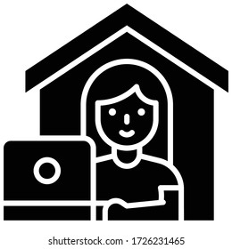 Trabajar frente a una laptop en casa, trabajar desde casa