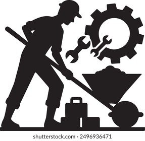 Working Labor , Silhouette-, Labor_-Day-,-Labor_-Vector,-Labor_-Icon