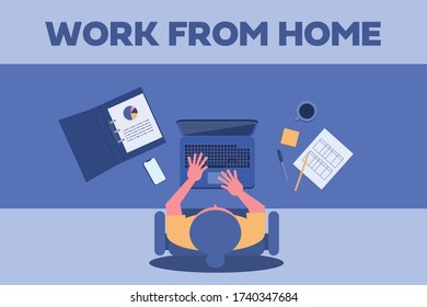 A working lady now work from home during Covid 19 pandemic, to keep social distance, stay at home, prevent virus spread
