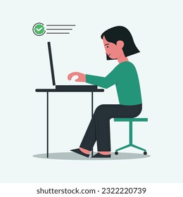 Trabajar con la ilustración plana del portátil