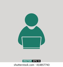 Working laptop icon vector