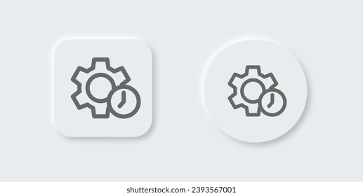 Working line icon in neomorphic design style. Development signs vector illustration.