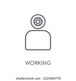 Working linear icon. Modern outline Working logo concept on white background from Productivity collection. Suitable for use on web apps, mobile apps and print media.