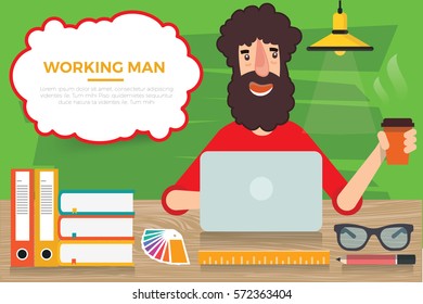 Working man concept design,clean vector