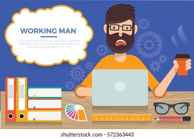 Working man concept design,clean vector