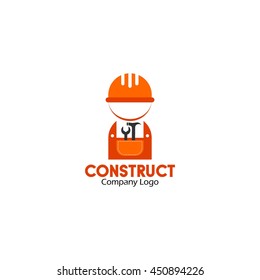 Safety Worker Logo Designs Construction Service Stock Vector (Royalty ...