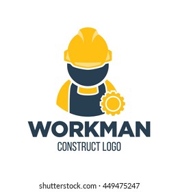 Working man for construction logo template