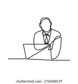 working man continuous line drawing