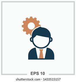 Working man icon colored isolated vector illustration