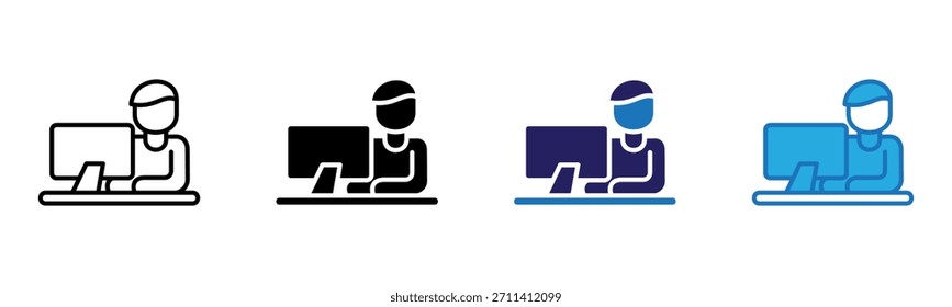 Multistyle-Vektorgrafik mit Arbeitsman-Symbol