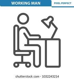 Working Man Icon. Professional, pixel perfect icons optimized for both large and small resolutions. EPS 8 format. 12x size for preview.
