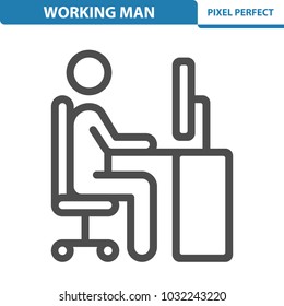 Working Man Icon. Professional, pixel perfect icons optimized for both large and small resolutions. EPS 8 format. 12x size for preview.
