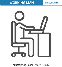 Working Man Icon. Professional, pixel perfect icons optimized for both large and small resolutions. EPS 8 format. 12x size for preview.
