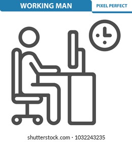 Working Man Icon. Professional, pixel perfect icons optimized for both large and small resolutions. EPS 8 format. 12x size for preview.