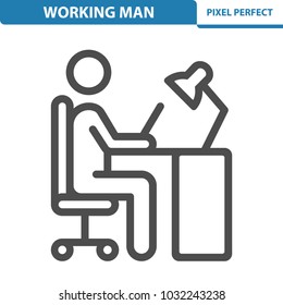 Working Man Icon. Professional, pixel perfect icons optimized for both large and small resolutions. EPS 8 format. 12x size for preview.
