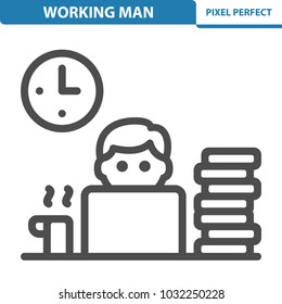 Working Man Icon. Professional, pixel perfect icons optimized for both large and small resolutions. EPS 8 format. 12x size for preview.
