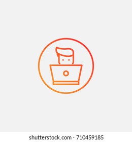 Working man icon.gradient illustration isolated vector sign symbol