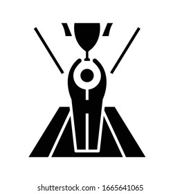 Working man line icon, concept sign, outline vector illustration, linear symbol.