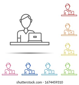 working man multi color icon. Element of workplace icon on white background