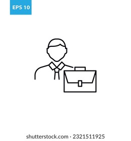 Icono de esquema del hombre de trabajo Ilustración del vector