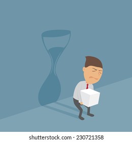 Working man, Race Against Time, illustration and design.