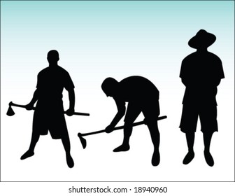 Working man silhouette