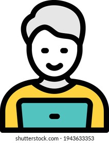 icono de color de línea vector de man de trabajo