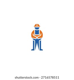 Concepto de diseño de logotipo de llave de hombre de trabajo.
