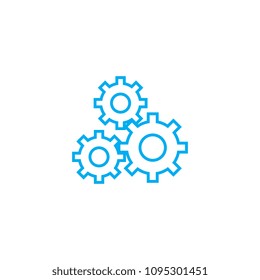 Working mechanism linear icon concept. Working mechanism line vector sign, symbol, illustration.