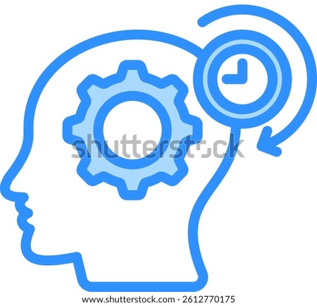 Working Memory Icon Blue Color Vector Illustration
