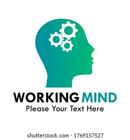 Working mind logo template illustration. suitable for engineering, industrial businesses, genius profile, intelligent, scinece, education, etc