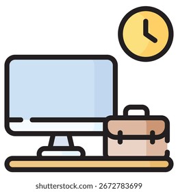 Arbeiten Modernes Vektorsymbol - Minimale Illustrationssymbolvorlage für Web Mobile App UI Design
