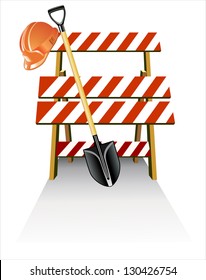 working objects for road repair or construction - vector illustration