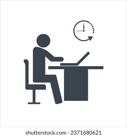 Working in office concept icon design stock illustration