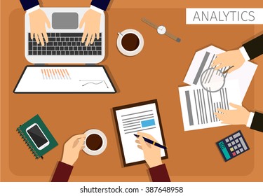 Working in the office workplace developer vector banners