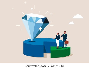 Working on 20 percent pie chart with trophy on 80 part. Minimum effort for big outcome, productivity to generate great result. Pareto principle. Modern vector illustration in flat style