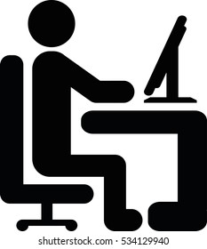 Working on computer icon