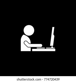 working on a computer vector icon