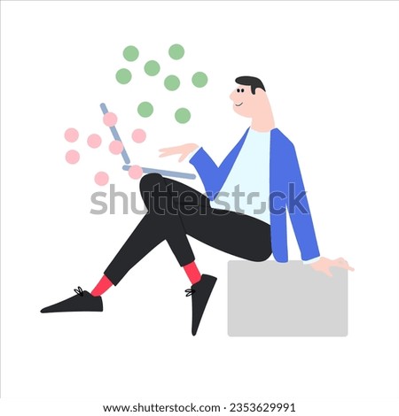 Working on financial markets concept. Portfolio investment concept. Asset allocation concept. Vector illustration in flat style
