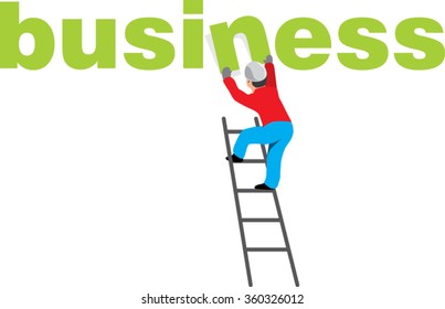 Working on a ladder mounts sign the creation of new businesses