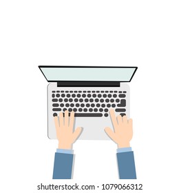 Working on Laptop
