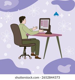 Working on laptop computer, professional and worker on computer.