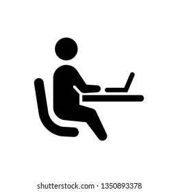 Working on laptop icon